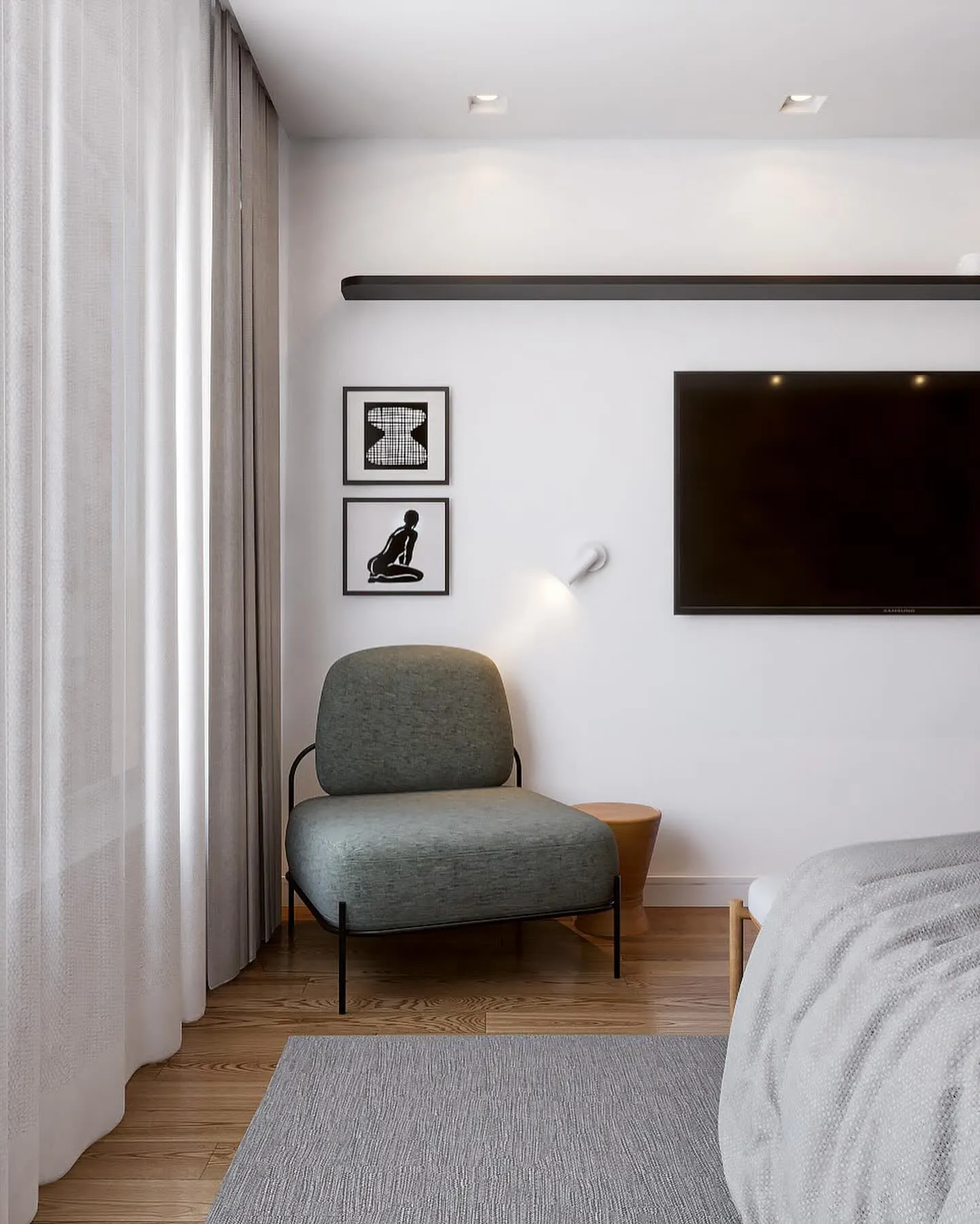 Detalhe do painel muxarabi e da cama da Suíte 42C